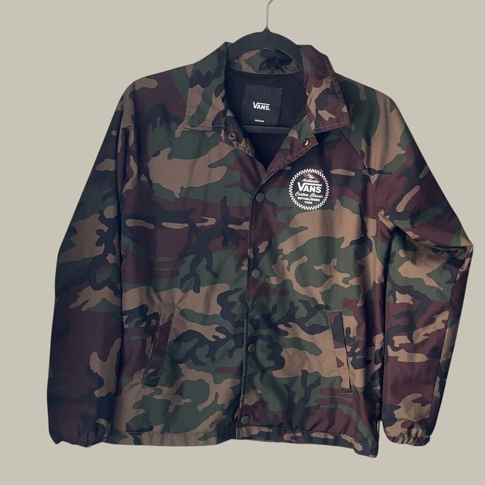 Vans Torrey Canvas Coach Windbreaker Jacket Size Medium Camouflage Unisex